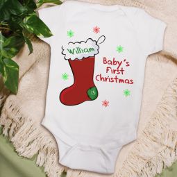 First Christmas Stocking Onesie